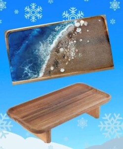 Resin Filled Tray in Ocean Theme Colors