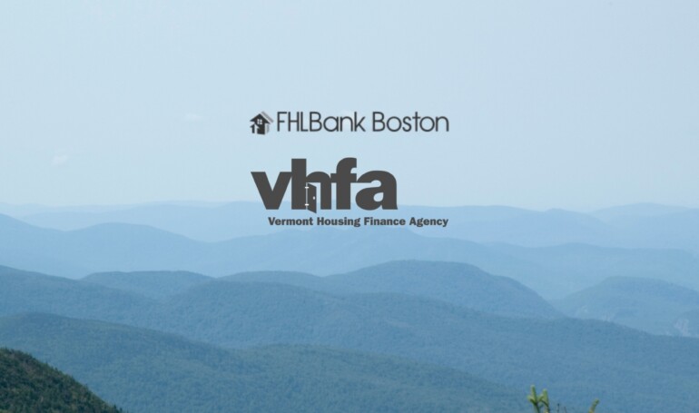 FHLB Boston and VHFA logos over mountains